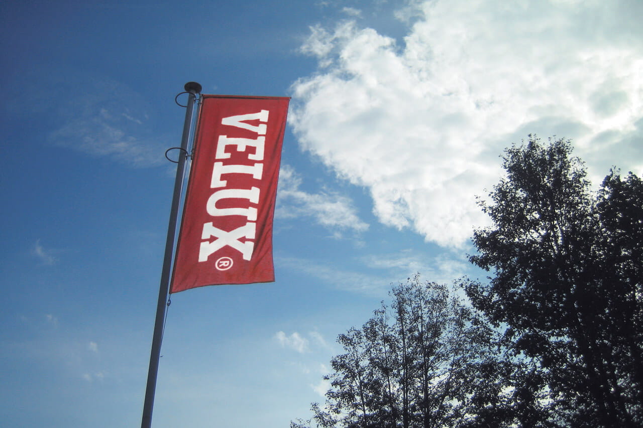 Image of VELUX flag in the sky background