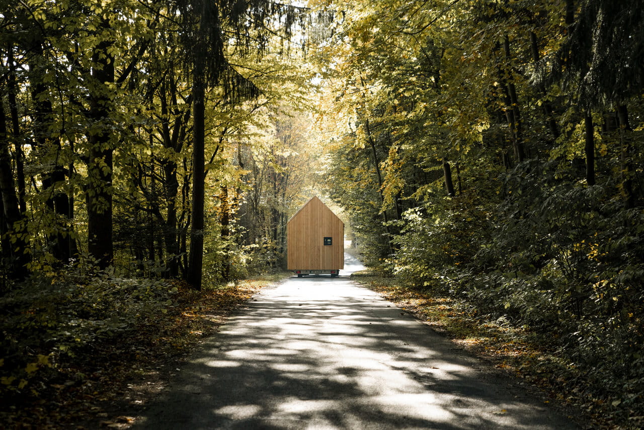 A wooden house in the forest