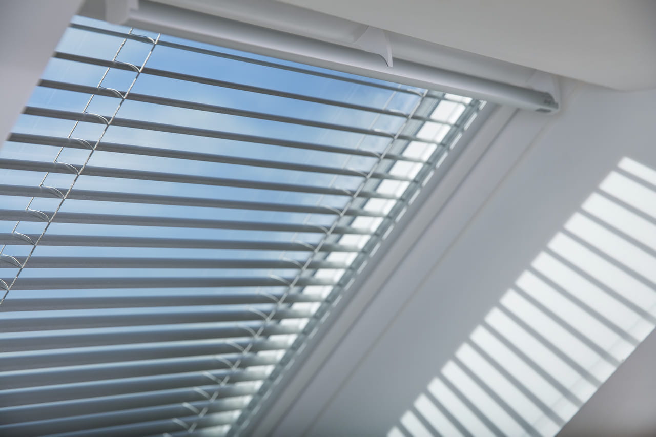 Close-up of a VELUX venetian blind