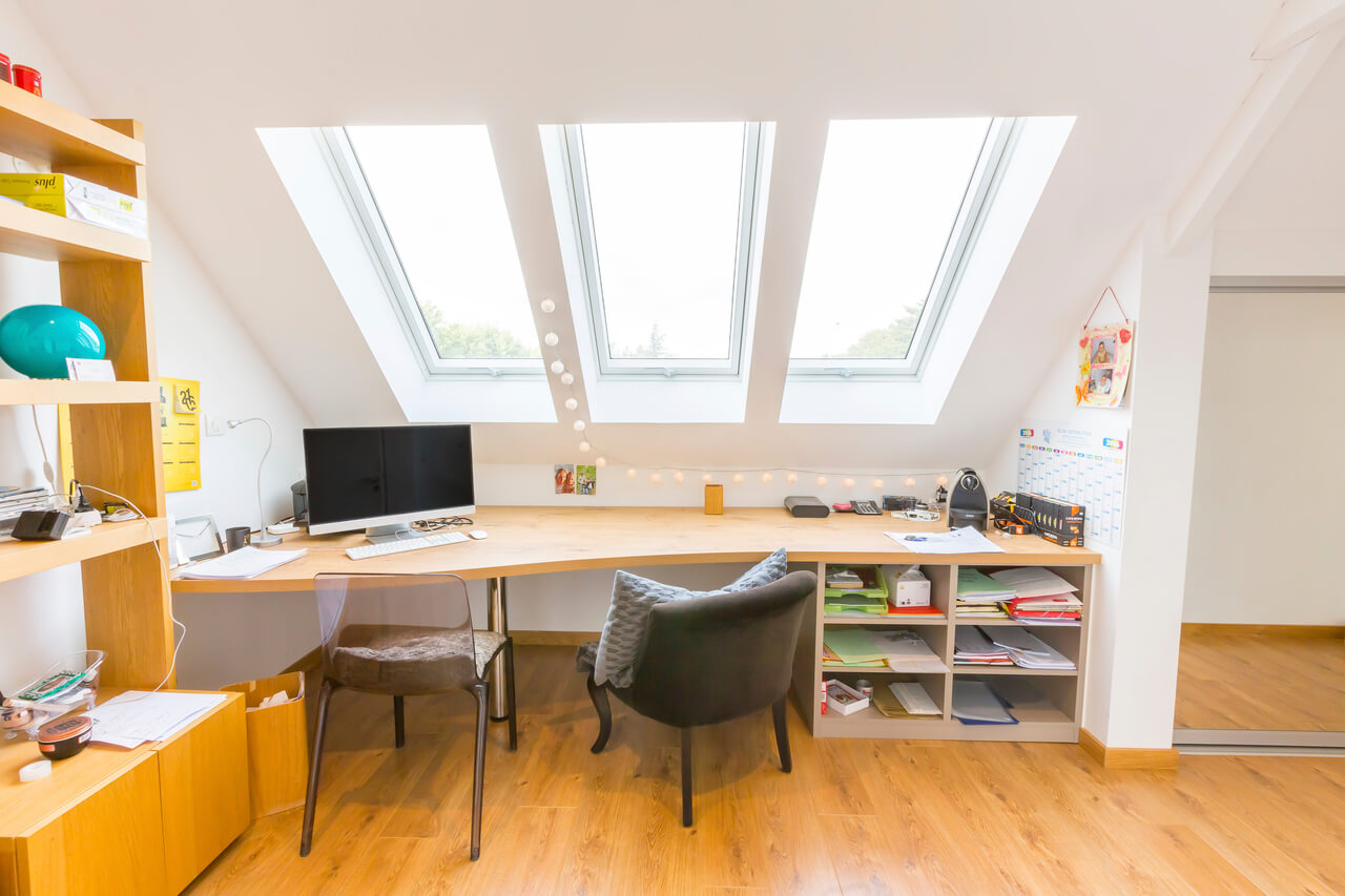 Image of home office space with a 3in1 roof window solution