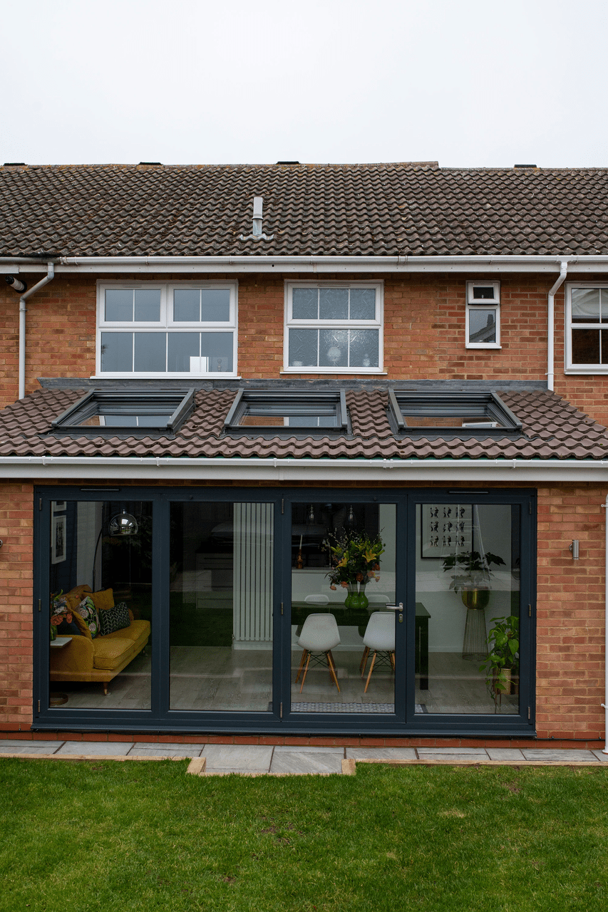 A multi-purpose space of possibilities-extension from outside showing roof windows